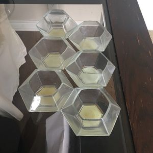 Set of 6 geometric candle votives